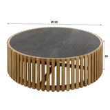 Couchtisch rund mit Schieferplatte 120cm - Prime Möbel