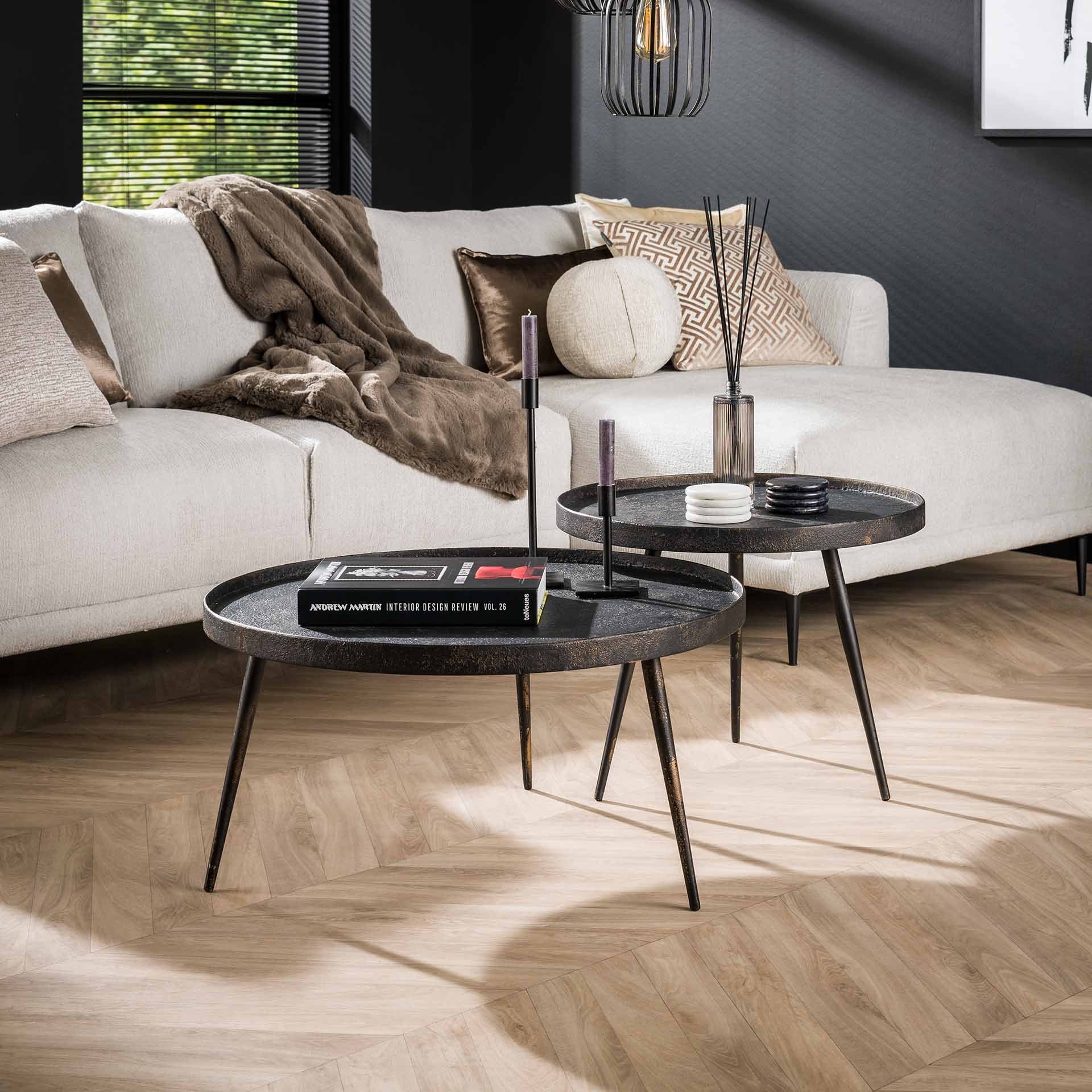 Metallica Couchtisch-Set aus robustem Stahl - Prime Möbel