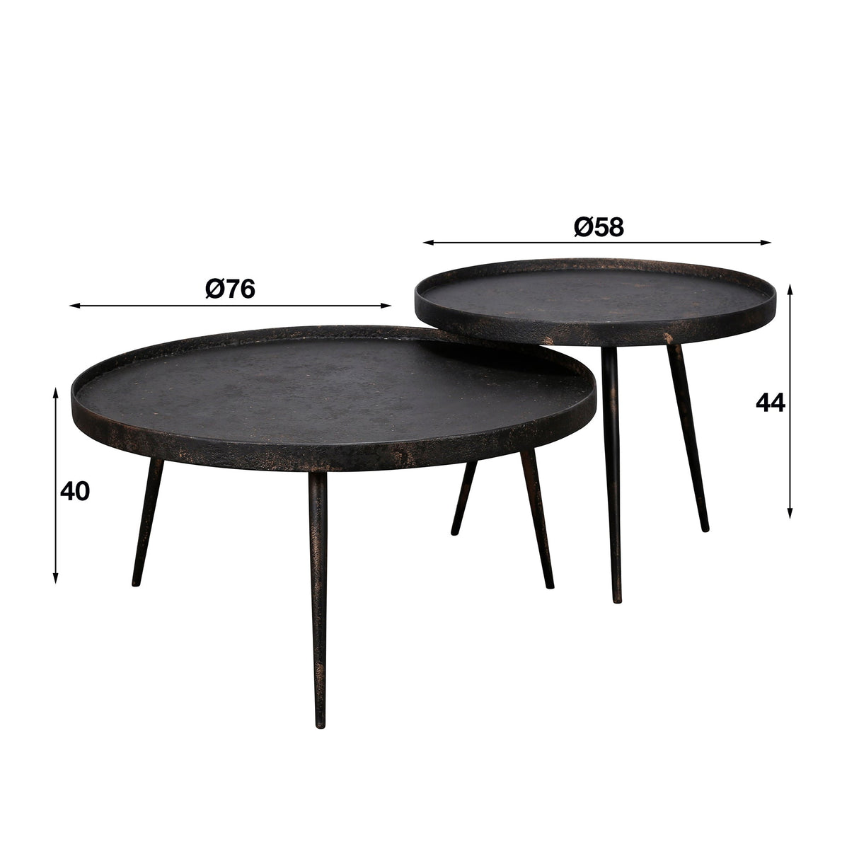 Metallica Couchtisch-Set aus robustem Stahl - Prime Möbel