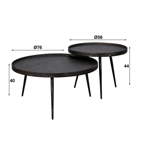Metallica Couchtisch-Set aus robustem Stahl - Prime Möbel