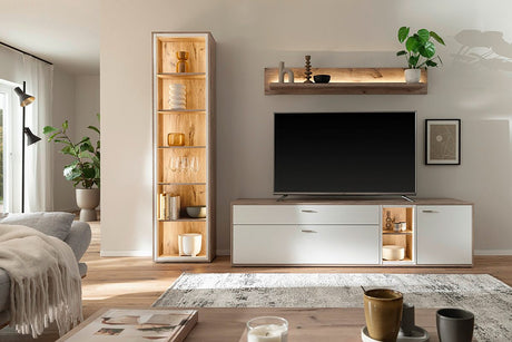 Santerno Couchtisch Weiss/ Viking Oak  95cmx55cm Prime Möbel