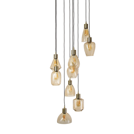 Amber V-Design Hängelampe mit 9 Schirmen - Prime Möbel