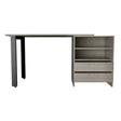 Austral 120 Schreibtisch, 2 Beine, 2 Schubladen, Grau - Prime Möbel