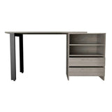 Austral 120 Schreibtisch, 2 Beine, 2 Schubladen, Grau - Prime Möbel