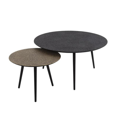 Cäsar 2er-Couchtisch-Set schwarz/gold - Prime Möbel