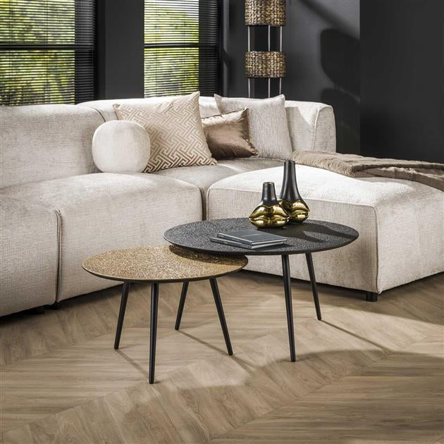 Cäsar 2er-Couchtisch-Set schwarz/gold - Prime Möbel