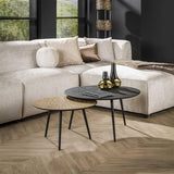 Cäsar 2er-Couchtisch-Set schwarz/gold - Prime Möbel