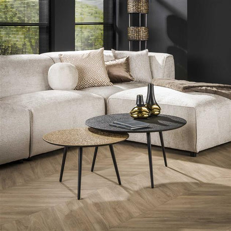 Cäsar 2er-Couchtisch-Set schwarz/gold - Prime Möbel