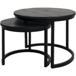 Couchtisch Bart - 2er-Set - Schwarze Platte - schwarze Basis - Prime Möbel