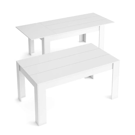 Esstisch, ausziehbar mattweiß 140-200x90 - Prime Möbel