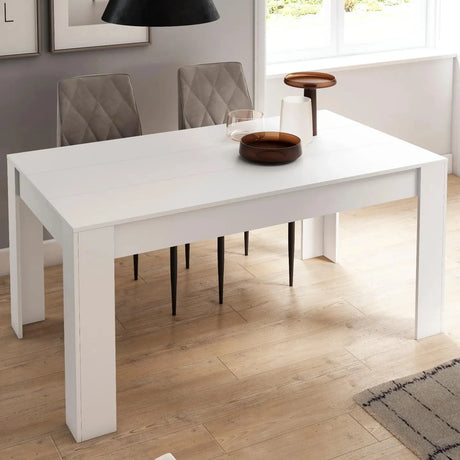 Esstisch, ausziehbar mattweiß 140-200x90 - Prime Möbel