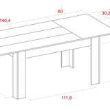 Esstisch, ausziehbar mattweiß 140-200x90 - Prime Möbel
