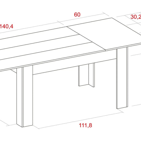 Esstisch, ausziehbar mattweiß 140-200x90 - Prime Möbel