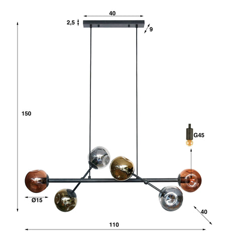Hängelampe Molecule Mix Glass - Prime Möbel