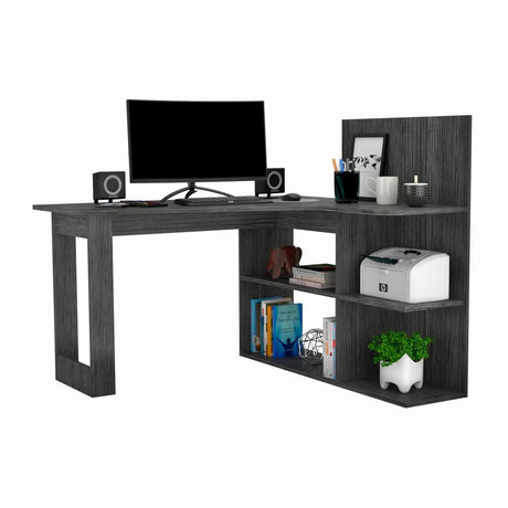 Kazim anthrazit Computer Schreibtisch 130cm - Prime Möbel
