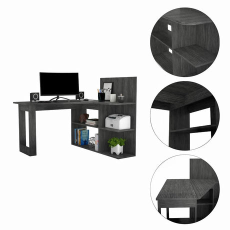Kazim anthrazit Computer Schreibtisch 130cm - Prime Möbel