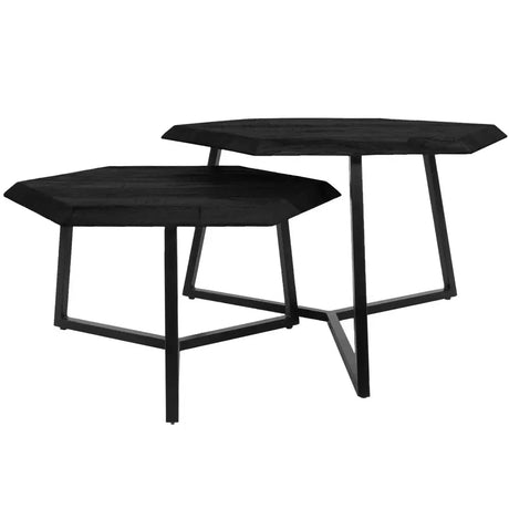 Kiara Couchtisch 2er-Set Achteckige Schwarz - Prime Möbel