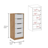 Kommode Kaia mit 5 Schubladen, mit Metallgriffen - Prime Möbel
