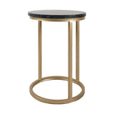 Laptoptisch Mitch Marble Round - Schwarz/Gold - Prime Möbel