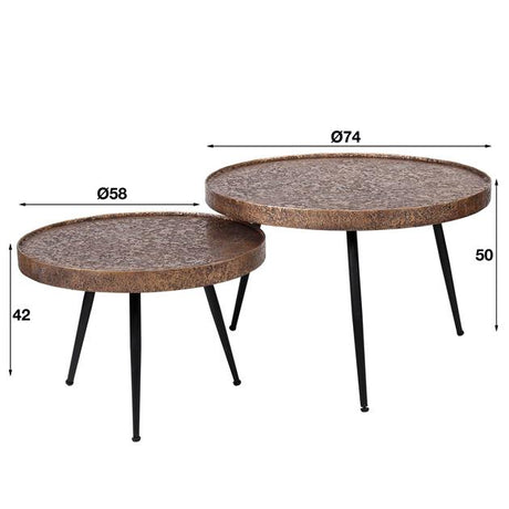 Peso Couchtisch-Set – Eleganz in Antikbronze - Prime Möbel
