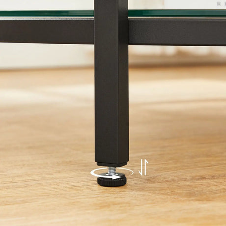 Prime Couchtisch – Rund, Marmoroptik und Klarglas/Schwarz - Prime Möbel