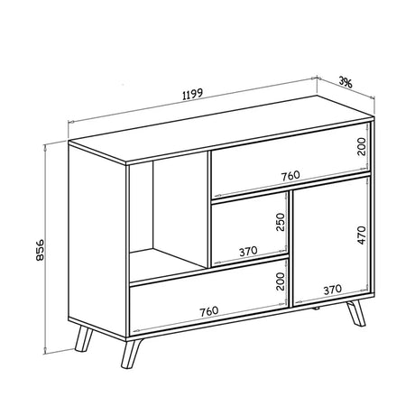 Puccini Sideboard antr. 120x40x86 - Prime Möbel