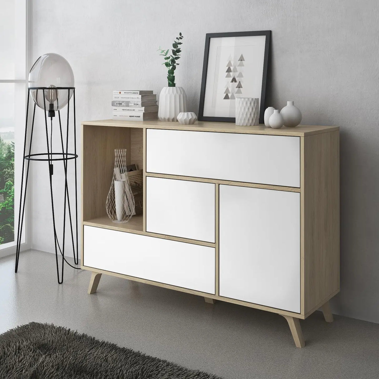 Puccini Sideboard weiss120x40x86 - Prime Möbel
