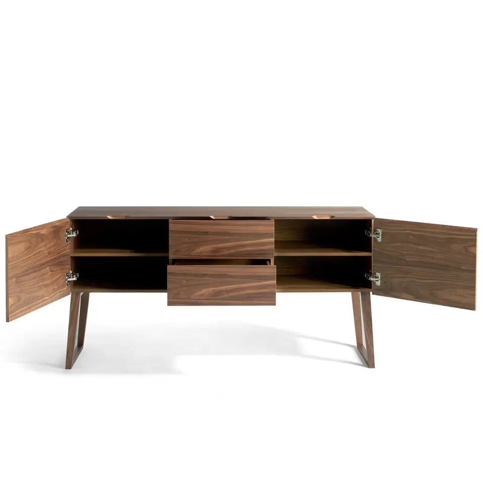 Sideboard CORA mit Struktur aus Nussbaumfurnierholz - Prime Möbel