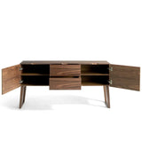 Sideboard CORA mit Struktur aus Nussbaumfurnierholz - Prime Möbel
