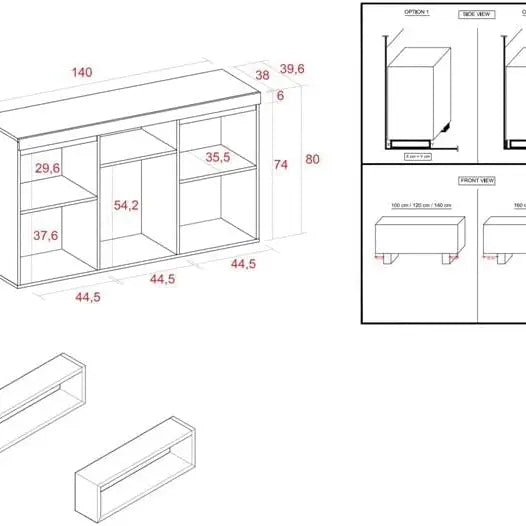 Sideboard Hanna 140 x 40 x 92 cm - Prime Möbel