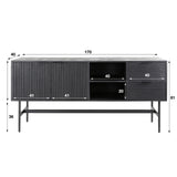 Sideboard Marina Eleganz aus Mangoholz 170x80cm - Prime Möbel