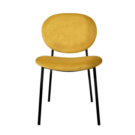 Stuhl AMAR mit senffarbenem Samtbezug. 49X55X81 - Prime Möbel