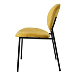 Stuhl AMAR mit senffarbenem Samtbezug. 49X55X81 - Prime Möbel
