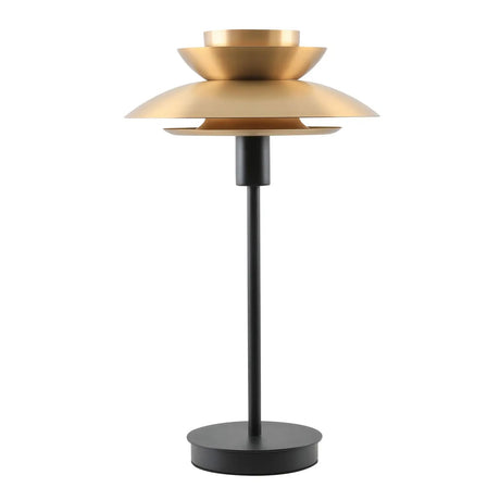 Tischlampe Dina, schwarzer Fuß, goldener Schirm. - Prime Möbel