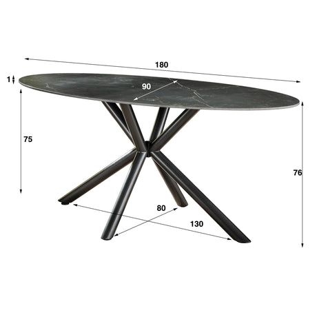 Calvin – Ovale Keramik Esstisch 180 cm - Prime Möbel