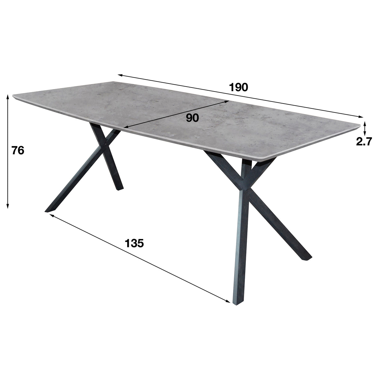 Esstisch Max – Betonoptik Oval 190 x 90 cm mit 3D-Textur - Prime Möbel