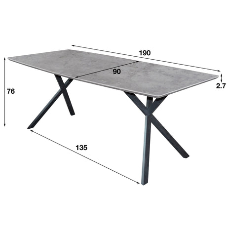 Esstisch Max – Betonoptik Oval 190 x 90 cm mit 3D-Textur - Prime Möbel