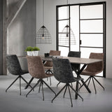 Esstisch Max – Eiche Oval 190 x 90 cm mit 3D-Textur - Prime Möbel