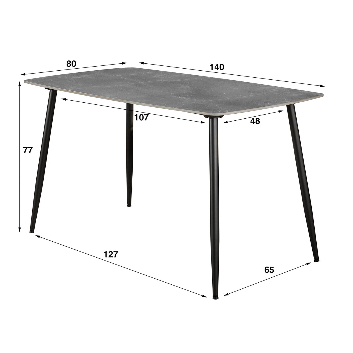 Esstisch 140cm mit Keramikplatte Stilvoll und kompakt Prime Möbel