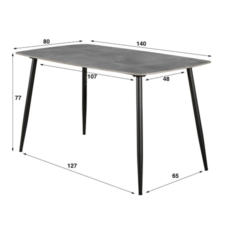 Esstisch 140cm mit Keramikplatte Stilvoll und kompakt Prime Möbel