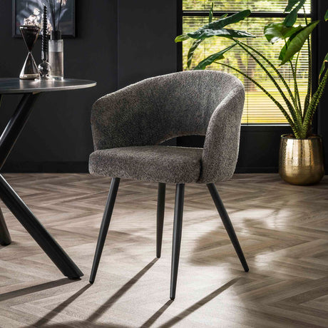 Stuhl Bouclé MeSalon grau - Prime Möbel