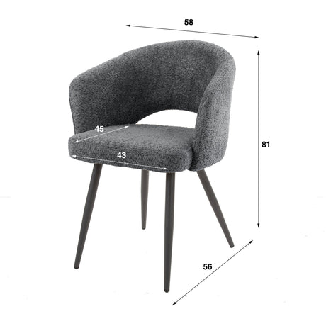 Stuhl Bouclé MeSalon grau - Prime Möbel