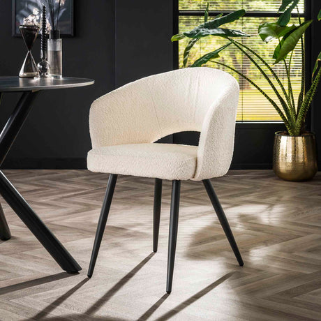 Stuhl Bouclé MeSalon weiss - Prime Möbel
