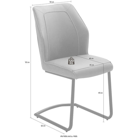 Stuhl Amsterdam, (Set), 2 Stück Kunstleder, belastbar bis 120 Kg Prime Möbel