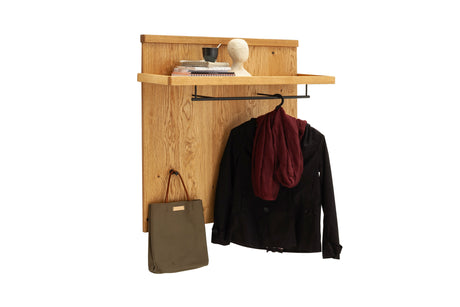 BARCELONA Garderobenpaneel mit Haken Eiche Massiv  104cm x 102cm Prime Möbel