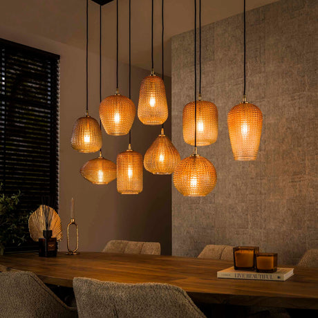 Amber Glow Hängelampe mit 9 Schirmen - Prime Möbel