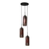 Dom Hängelampe „Rauchglas & Kupfergitter“ mit 3 Schirmen - Prime Möbel
