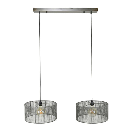 Hängelampe 2L mit Lampenschirm aus Metall 120cm - Prime Möbel