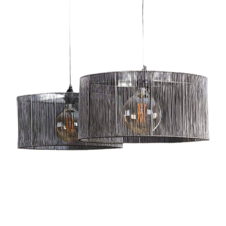 Hängelampe 2L mit Lampenschirm aus Metall 120cm - Prime Möbel