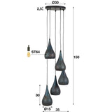 Hängelampe Minar schwarz/braun Prime Möbel